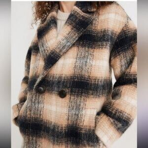 Madewell Courton Cocoon Coat in Plaid Womens Size 2X